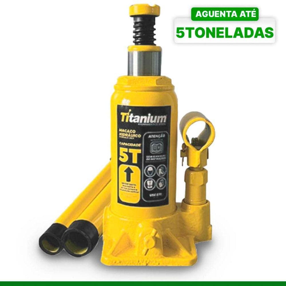 Macaco Hidraulico Tipo Garrafa 5 Tonelada Titanium - 07425