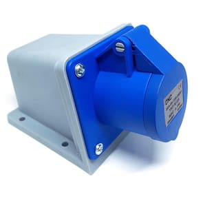 Tomada Fêmea Sobrepor 2P+T 32A YHT-N123 Azul CNC