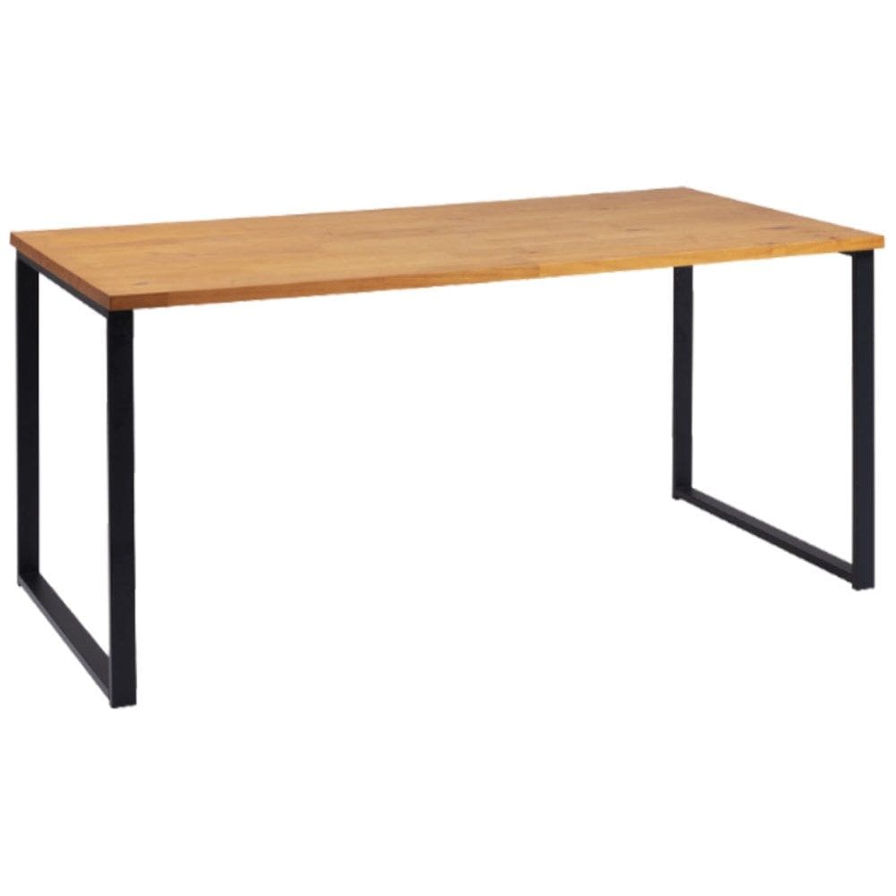 Mesa Jantar Cozinha I07 Madeira Taeda 180x77 cm Mell Aço Preto Dmobiliario