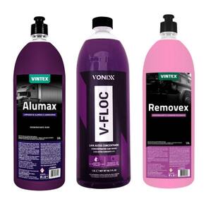 Shampoo V-floc + Alumax + Removex Para Chassi Vonixx