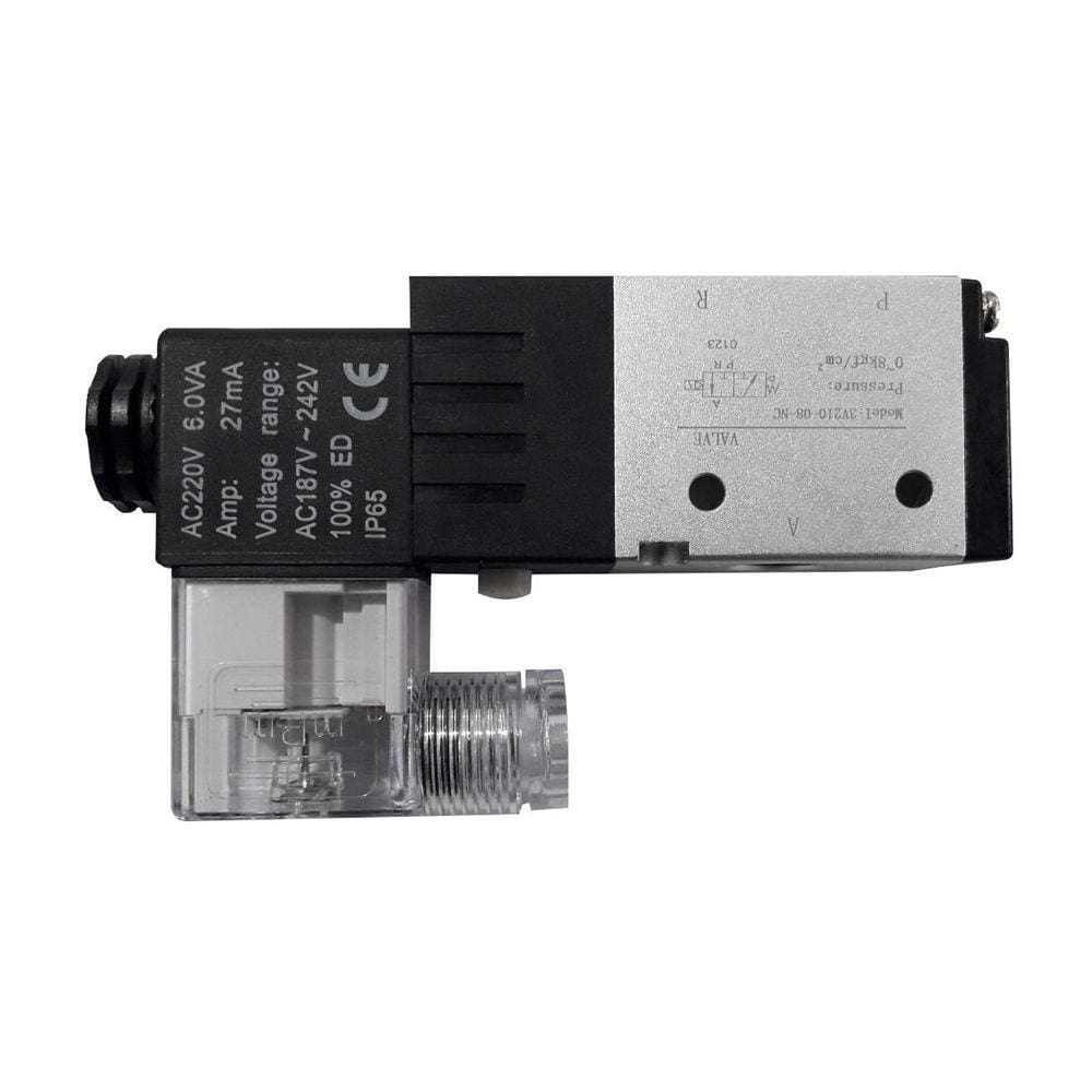 Válvula Retorno Mola 3V210-08 3/2 Vias 1/4 Rosca 220VAC