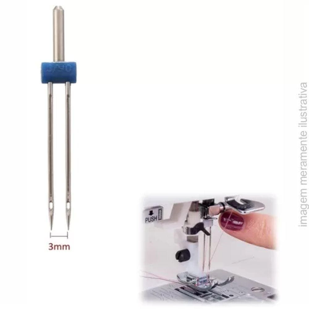 Agulha Dupla Domestica 3Mm 2025 14 Unidade