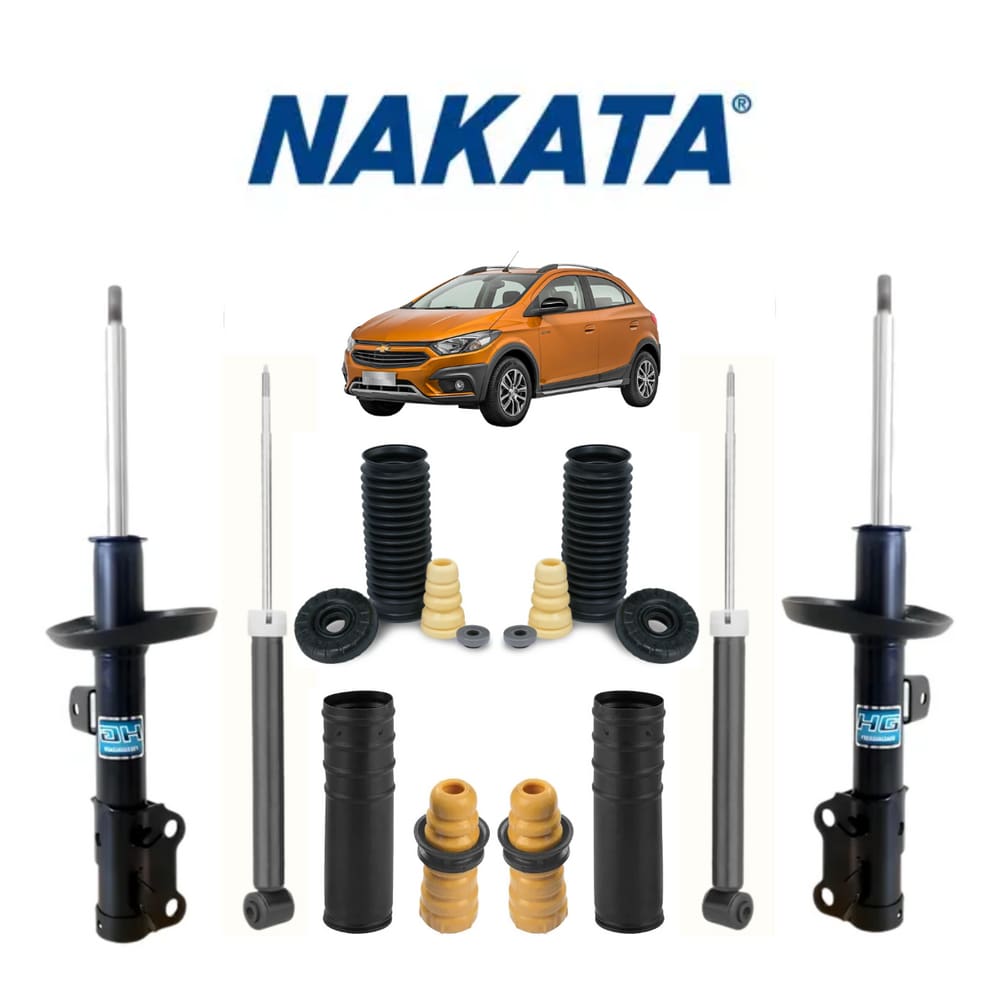 Amortecedor Dianteiro+Traseiro Nakata + Kit Batente Onix Activ 2016 A 2019