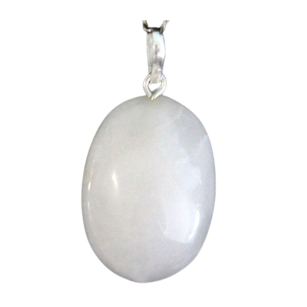 Colar Cabochão Quartzo Leitoso Castoação Montagem Prata 950
