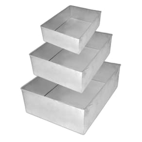 Kit 3 Formas De Bolo Retangular 17X10 + 25X17 + 30X22 Cm