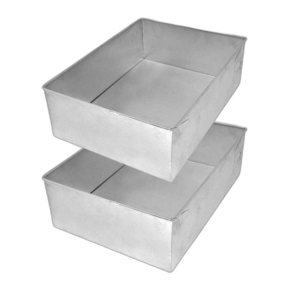 Kit 2 Formas De Bolo Retangulares 30X22X10 Cm Alumínio