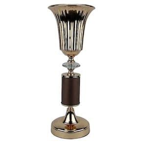 Castiçal em Metal Dourado - 14x40cm - 28246