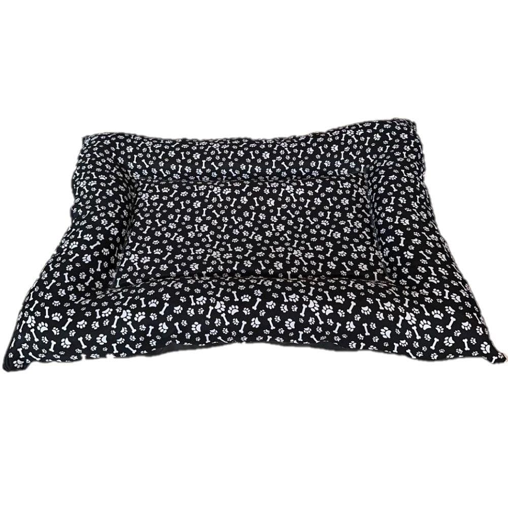 Cama Para Pet M Cães e Gatos Fechamento Zíper Lavável Preto