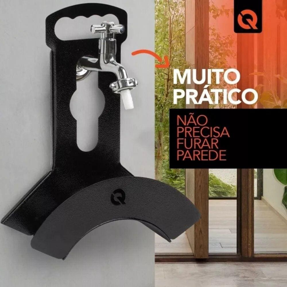 Suporte Mangueira Movel Mod 4 Preto Com Alça