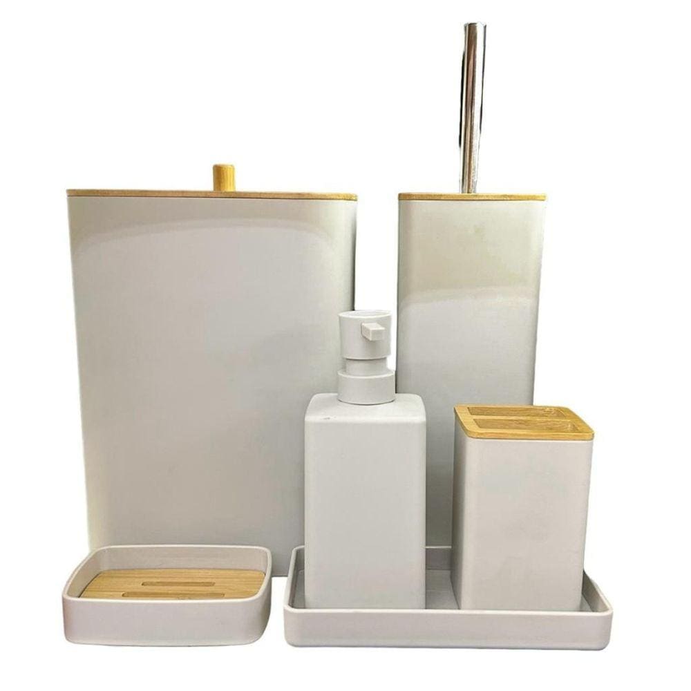 Kit de Banheiro completo de Luxo Branco com 6pcs
