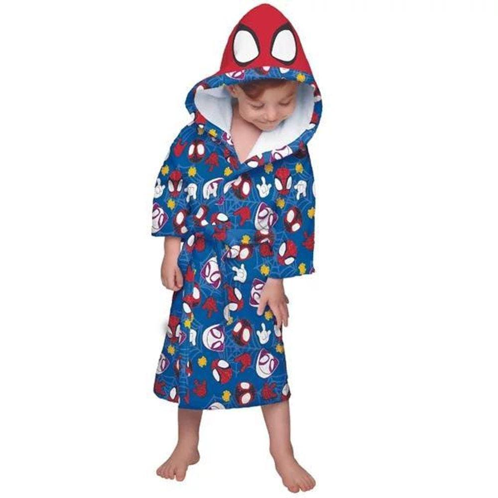 Roupao Aveludado Infantil Quimono Com Capuz Spidey M Lepper