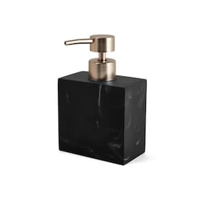 Porta sabonete liquido em poliresina quadrado preto 09x16 cm