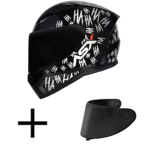 Capacete ASX City Fun Preto e Branco Mais Viseira Fumê