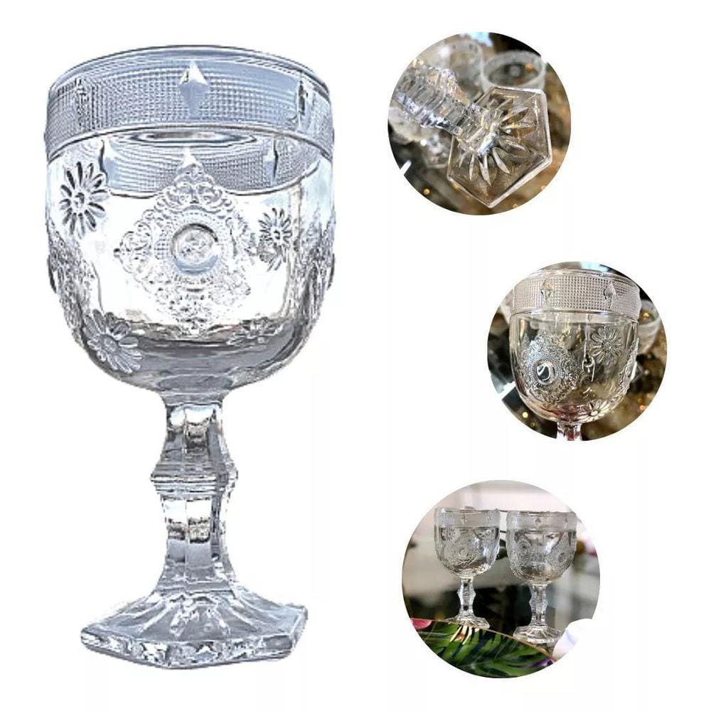Jogo 6 Copos Água Suco Vidro Taça 200ml Incolor