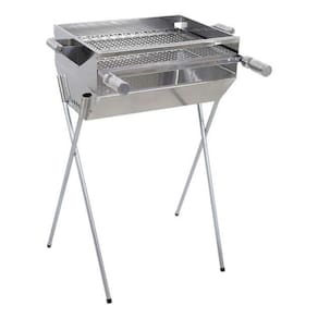 Churrasqueira Inox Carvão Grelha 50x40 Portátil - Preto