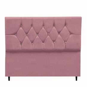 Cabeceira Cama Box Solteiro 90 cm Geovana Suede Rosê