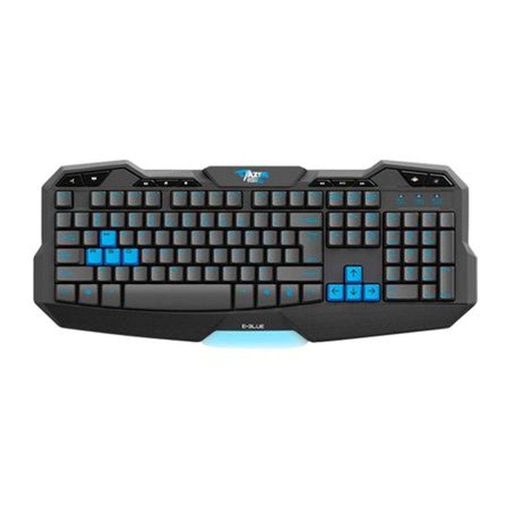 Teclado Gamer Multimídia Usb E-Blue Mazer Typer-G Preto Azul