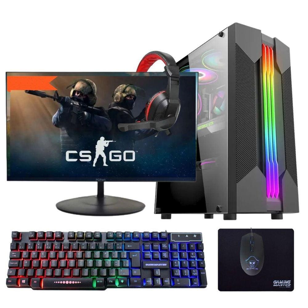 Computador Gamer TOB Intel Core i5 SSD 240GB 8GB Windows 10 Pro Trial Teclado/Mouse  Mouse Pad  Headset  Monitor 19