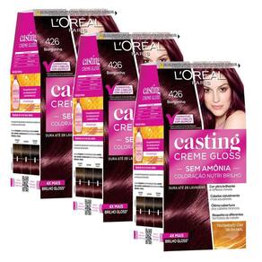 Kit 3 Tinturas Casting Creme Gloss Borgonha 426