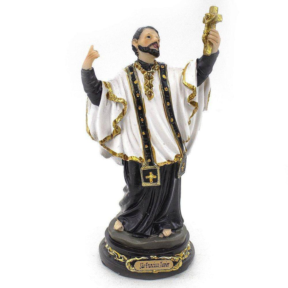 São Francisco Xavier Resina 15 cm - Missionário Jesuíta