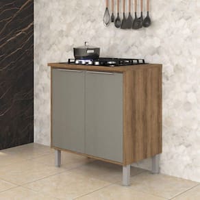 Balcão 2 Portas 80cm Lavínia Amêndoa/Niágara