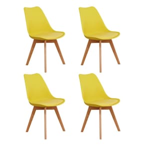 Kit 4 Cadeiras para Sala de Jantar Siena Amarelo