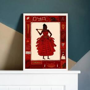 Quadro Oyá - Umbanda 33x24cm Moldura Madeira Branca