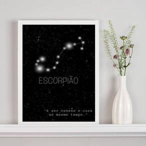 Quadro Decorativo Escorpião 45x34cm Madeira Preta