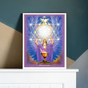 Quadro melquisedec - rei do mundo 45x34cm - vidro e moldura branca