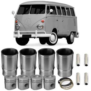Kit Motor Camisa Pistão Anel Kombi 1.5 67 A 75 Metal Leve