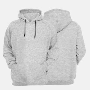 Blusa de Moletom Flanelada Unissex Canguru Blusa de Frio Com Capuz Sem Estampa Cinza Claro