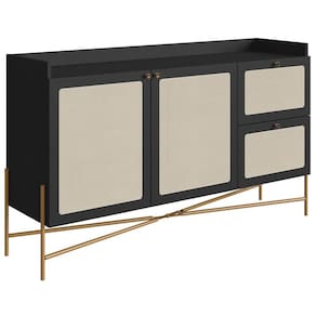 Aparador Balcao Buffet 139 Cm Pes Metal 28969 Oslo Nero Artesano