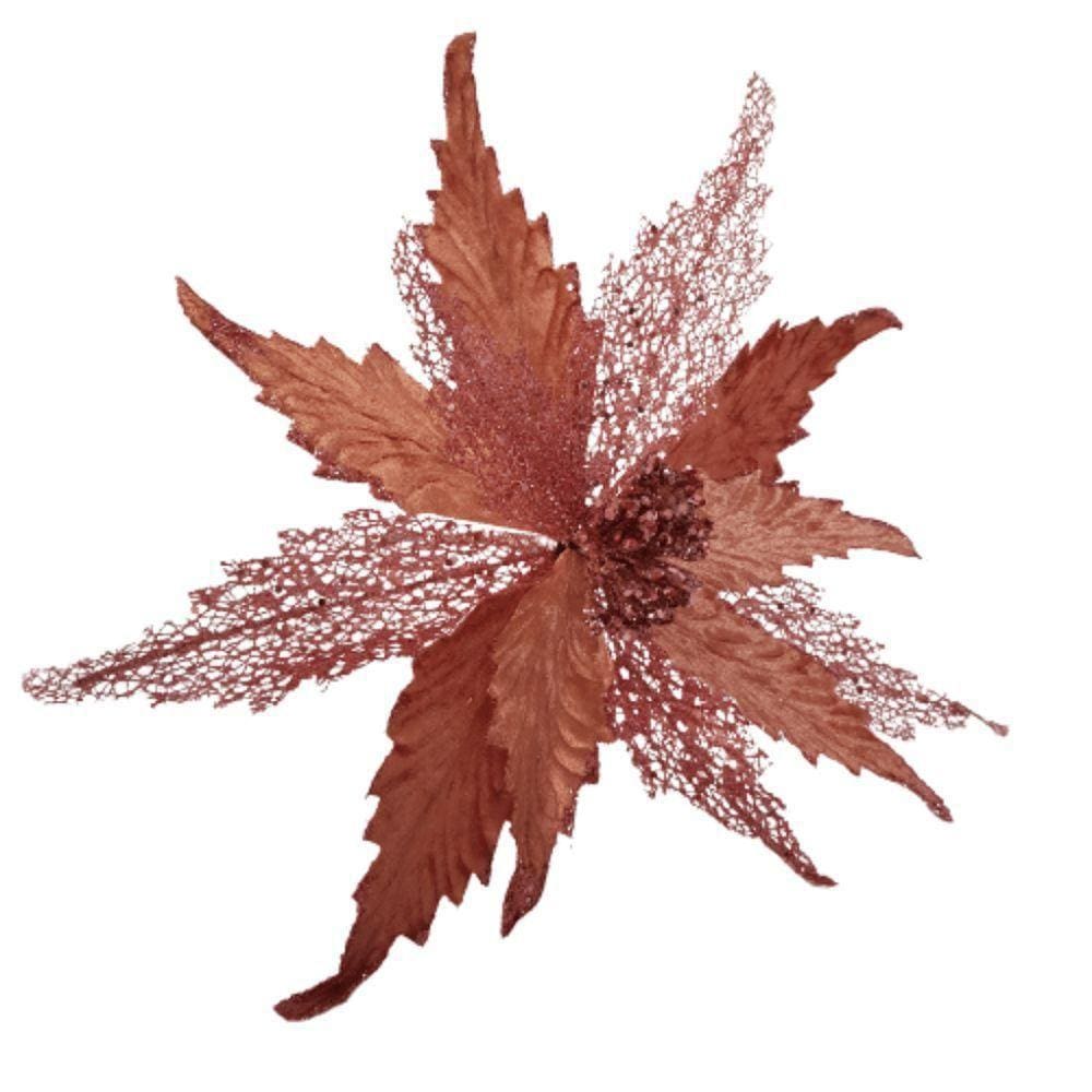 Flor Artificial Natal Rosa 34cm