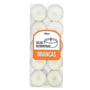 Kit 10 Velas Flutuantes Branca 3,5cm x 1cm Alumínio