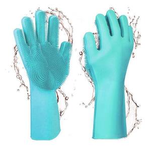 Luvas De Silicone Limpeza Esponja Macia Luva De Lavar Louça