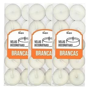 Kit 30 Velas Flutuantes Brancas 3,5cm x 1cm