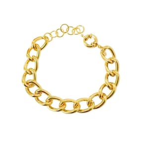 Pulseira Elos Ocos Banhado A Ouro 18k