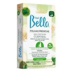 Folha Depilatória Depil Bella Chá Verde E Aveia Com 16 Unidades