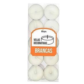 Kit 10 Velas Flutuantes Branca 3,5cm x 1cm Alumínio