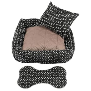 Cama Pet Luxo Kit Iglu 3 Peças 65x65cm Preta