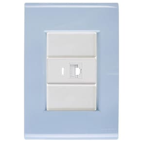Cj Tomada Rj45 Rj 45 Ethernet Liz Azul Jeans Tramontina Completo Pronto Tramontina