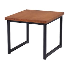 Mesa De Centro Ou Lateral Aço Preto I14 Madeira Taeda Mell Dmobiliario