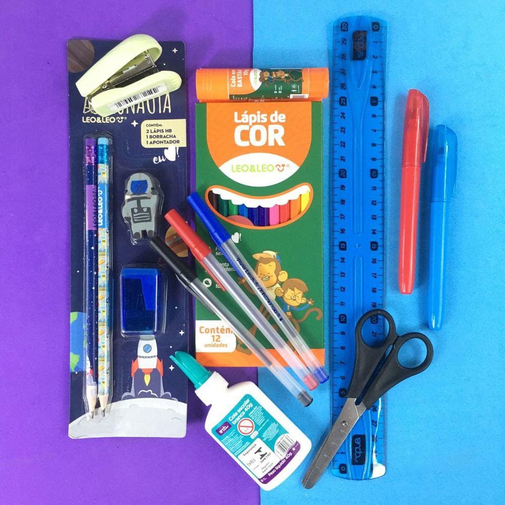 Kit Papelaria Escolar Básico Recheado