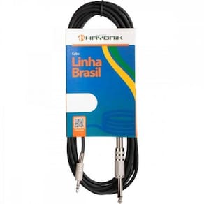 Cabo De áudio Linha Brasil P2 Estéreo X P10 Mono 1,2mts Preto Hayonik