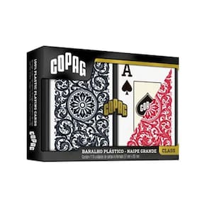 Baralho Class 1546 Elite Vermelho E Preto Estojo Duplo 100% Plástico - Naipe Grande Copag