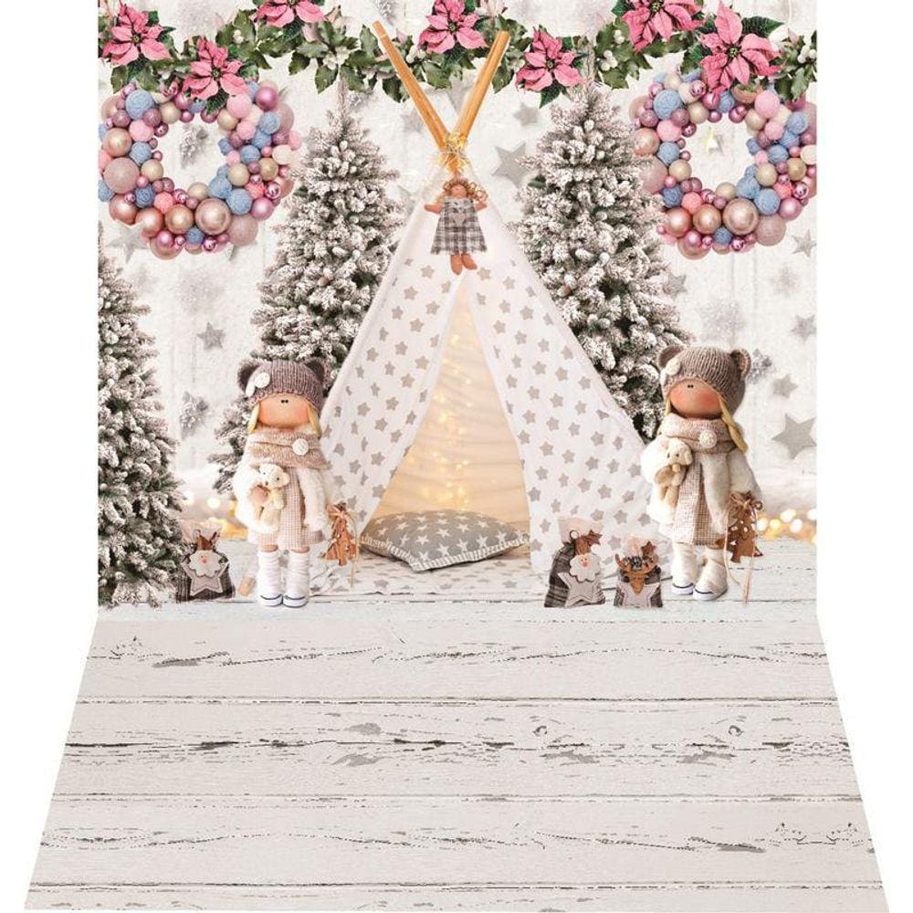 Fundo Fotográfico Newborn Em Tecido Natal 1,50X2,20
