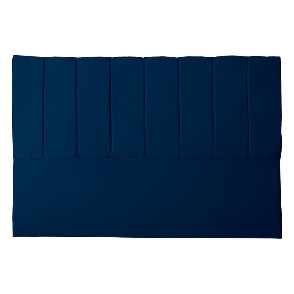Cabeceira Casal Estofada para Cama Box Dália Suede azul marinho