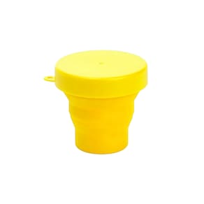 Copo Retrátil De Silicone C/ Tampa 150 Ml Dobrável Sanfonado