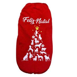 Roupa Para Cães E Gatos - Camiseta Árvore Dogs Natal G
