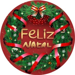 Painel Redondo 3D Sublimado Natal Frd-5417
